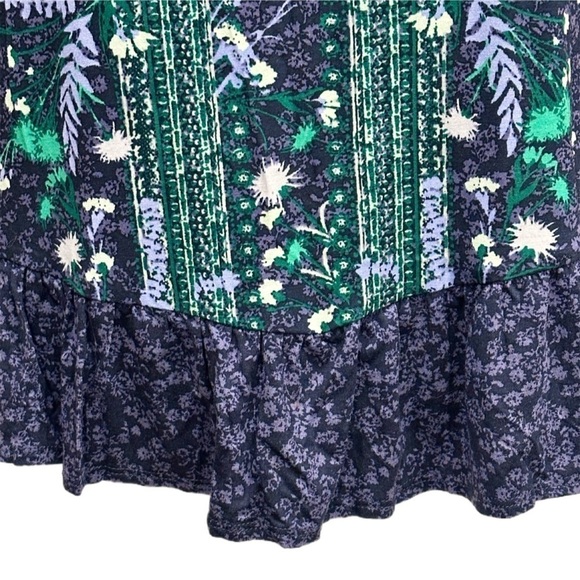 Style & Co Peplum Popover Top Size M. Navy Multi Ruffles at Hem Half sleeves NWT - Picture 7 of 11